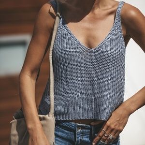 NEW Vici Kendall Knit Tank - Dusty Blue M
